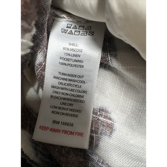 sincerely jules Pull On Cow Print Linen Blend  Pant Size S - Picture 5 of 6